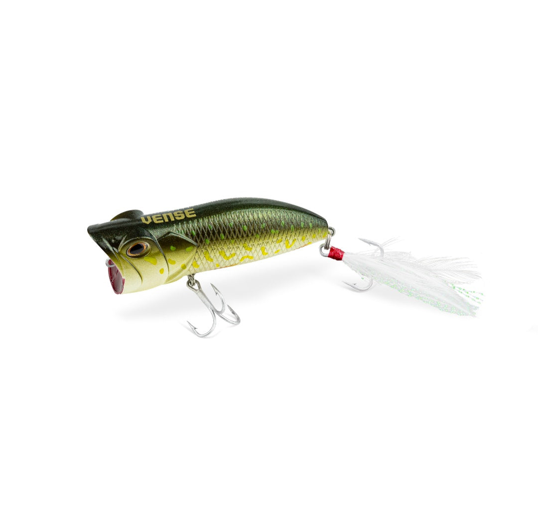 Vense Topwater Popper Fishing Lure – Green Yellow Shad